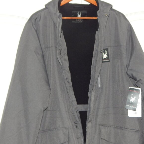 SPYDER POLAR Parka Jacket Waterproof ThermaWEB Insulation Gray Men’s XL NWT - Picture 7 of 15